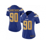 Women's Nike San Diego Chargers #90 Ryan Carrethers Limited Electric Blue Rush NFL Jersey