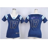 nike women nfl jerseys san diego chargers #17 philip rivers blue[fashion Rhinestone sequins]