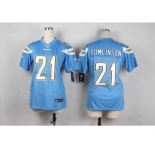 nike women nfl jerseys san diego chargers #21 tomlinson lt.blue[nike]
