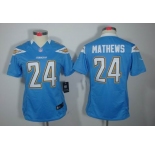 nike women nfl jerseys san diego chargers #24 mathews lt.blue[nike limited]