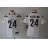nike women nfl jerseys san diego chargers #24 mathews white[nike limited]