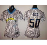 nike women nfl jerseys san diego chargers #50 manti teo[fem fan zebra]