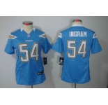 nike women nfl jerseys san diego chargers #54 ingram lt.blue[nike limited]
