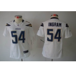 nike women nfl jerseys san diego chargers #54 ingram white[nike limited]