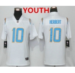 Youth Los Angeles Chargers #10 Justin Herbert White 2020 NEW Vapor Untouchable Stitched NFL Nike Limited Jersey