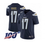 Youth Los Angeles Chargers #17 Philip Rivers Navy Blue Team Color Vapor Untouchable Limited Player 100th Season Football Jersey
