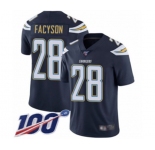 Youth Los Angeles Chargers #28 Brandon Facyson Navy Blue Team Color Vapor Untouchable Limited Player 100th Season Football Jersey