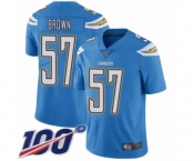 Youth Los Angeles Chargers #57 Jatavis Brown Electric Blue Alternate Vapor Untouchable Limited Player 100th Season Football Jersey