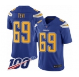 Youth Los Angeles Chargers #69 Sam Tevi Limited Electric Blue Rush Vapor Untouchable 100th Season Football Jersey