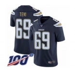 Youth Los Angeles Chargers #69 Sam Tevi Navy Blue Team Color Vapor Untouchable Limited Player 100th Season Football Jersey