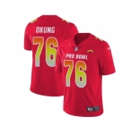 Youth Nike Los Angeles Chargers #76 Russell Okung Red Stitched NFL Limited AFC 2018 Pro Bowl Jersey