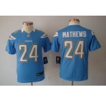 nike youth nfl jerseys san diego chargers #24 mathews lt.blue[nike limited]