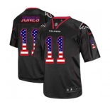 Men's Atlanta Falcons #11 Julio Jones Elite Black USA Flag Fashion Football Jersey