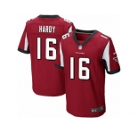 Men's Nike Atlanta Falcons #16 Justin Hardy Elite Red Team Color NFL Jersey