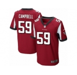 Men's Nike Atlanta Falcons #59 De'Vondre Campbell Elite Red Team Color NFL Jersey
