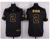 Nike Atlanta Falcons #2 Matt Ryan Black Pro Line Gold Collection Jersey[Elite]