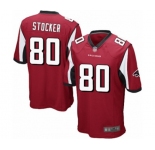 Men's Atlanta Falcons #80 Luke Stocker Game Red Team Color Football Jersey