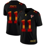 Atlanta Falcons #11 Julio Jones Men's Black Nike Red Orange Stripe Vapor Limited NFL Jersey