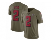 Men Nike Atlanta Falcons #2 Matt Ryan Limited Olive 2017 Salute to Service NFL Jersey