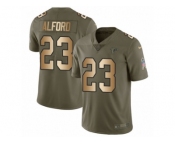Men Nike Atlanta Falcons #23 Robert Alford Limited Olive Gold 2017 Salute to Service NFL Jersey