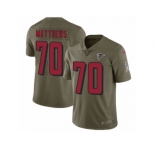 Men Nike Atlanta Falcons #70 Jake Matthews Limited Olive 2017 Salute to Service NFL Jersey
