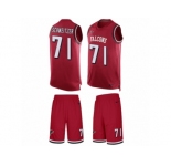 Men Nike Atlanta Falcons #71 Wes Schweitzer Limited Red Tank Top Suit NFL Jersey