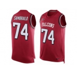 Men Nike Atlanta Falcons #74 Ty Sambrailo Limited Red Player Name & Number Tank Top NFL Jersey