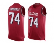Men Nike Atlanta Falcons #74 Ty Sambrailo Limited Red Player Name & Number Tank Top NFL Jersey