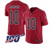 Men's Atlanta Falcons #10 Steve Bartkowski Limited Red Rush Vapor Untouchable 100th Season Football Jersey