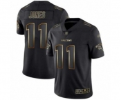 Men's Atlanta Falcons #11 Julio Jones Black Gold Vapor Untouchable Limited Player 100th Season Football Jersey