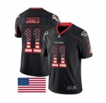 Men's Atlanta Falcons #11 Julio Jones Limited Black Rush USA Flag Football Jersey