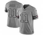 Men's Atlanta Falcons #11 Julio Jones Limited Gray Team Logo Gridiron Football Jersey
