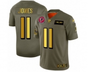 Men's Atlanta Falcons #11 Julio Jones Limited Olive Gold 2019 Salute to Service Football Jersey