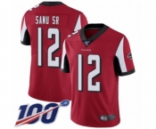 Men's Atlanta Falcons #12 Mohamed Sanu Red Team Color Vapor Untouchable Limited Player 100th Season Football Jersey