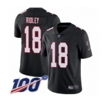 Men's Atlanta Falcons #18 Calvin Ridley Black Alternate Vapor Untouchable Limited Player 100th Season Football Jersey