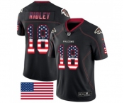 Men's Atlanta Falcons #18 Calvin Ridley Limited Black Rush USA Flag Football Jersey