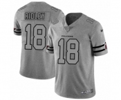 Men's Atlanta Falcons #18 Calvin Ridley Limited Gray Team Logo Gridiron Football Jersey