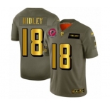 Men's Atlanta Falcons #18 Calvin Ridley Limited Olive Gold 2019 Salute to Service Football Jersey