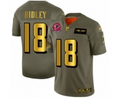 Men's Atlanta Falcons #18 Calvin Ridley Limited Olive Gold 2019 Salute to Service Football Jersey