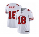 Men's Atlanta Falcons #18 Calvin Ridley White Team Logo Fashion Limited Player 100th Season Football Jersey