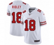 Men's Atlanta Falcons #18 Calvin Ridley White Team Logo Fashion Limited Player 100th Season Football Jersey