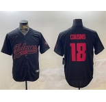 Men's Atlanta Falcons #18 Kirk Cousins Black With Patch Cool Base Stitched Baseball Jersey