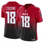 Men's Atlanta Falcons #18 Kirk Cousins Red Black 2023 F.U.S.E. Vapor Untouchable Limited Football Stitched Jersey