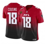 Men's Atlanta Falcons #18 Kirk Cousins Red Black 2024 F.U.S.E With 4-Star C Patch Vapor Untouchable Limited Stitched Football Jersey