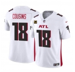 Men's Atlanta Falcons #18 Kirk Cousins White 2024 F.U.S.E With 4-Star C Patch Vapor Untouchable Limited Stitched Football Jersey