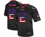 Men's Atlanta Falcons #2 Matt Ryan Black USA Flag Fashion Football Jersey