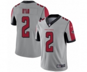 Men's Atlanta Falcons #2 Matt Ryan Limited Silver Inverted Legend Football Jersey