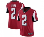 Men's Atlanta Falcons #2 Matt Ryan Red Team Color Vapor Untouchable Limited Player Football Jersey