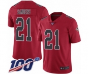 Men's Atlanta Falcons #21 Deion Sanders Limited Red Rush Vapor Untouchable 100th Season Football Jersey