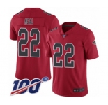 Men's Atlanta Falcons #22 Keanu Neal Limited Red Rush Vapor Untouchable 100th Season Football Jersey